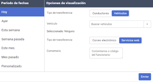 Captura de pantalla de los datos de ELD